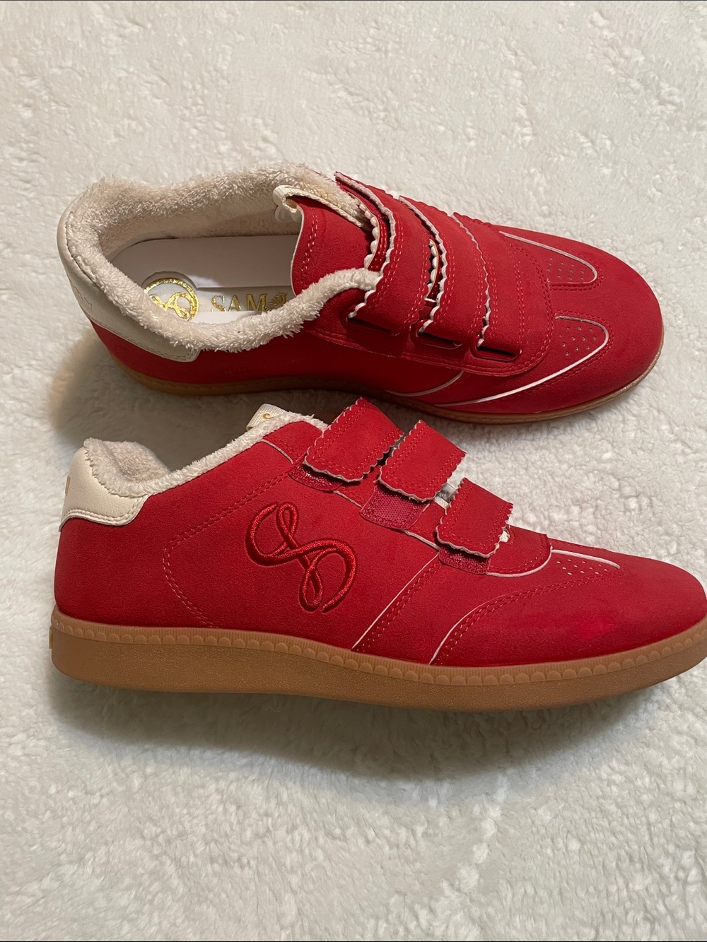 NWOT Sam & Libby Red Sneakers with Trim